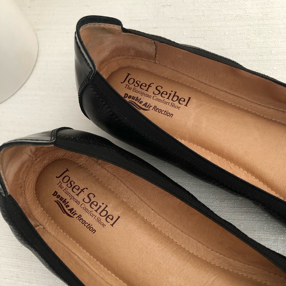 Josef Seibel Black Cap Toe Leather Elegant Ballet Flats Women’s EU42 US10-10.5 - Picture 9 of 14